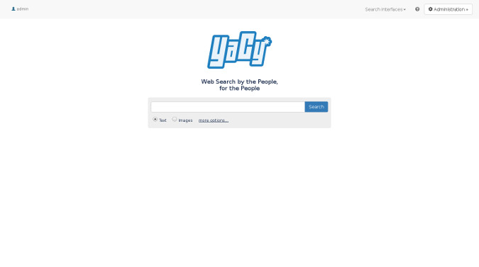 YaCy起始页 YaCy start page