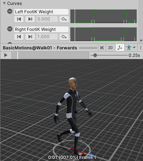 足部IK权重曲线