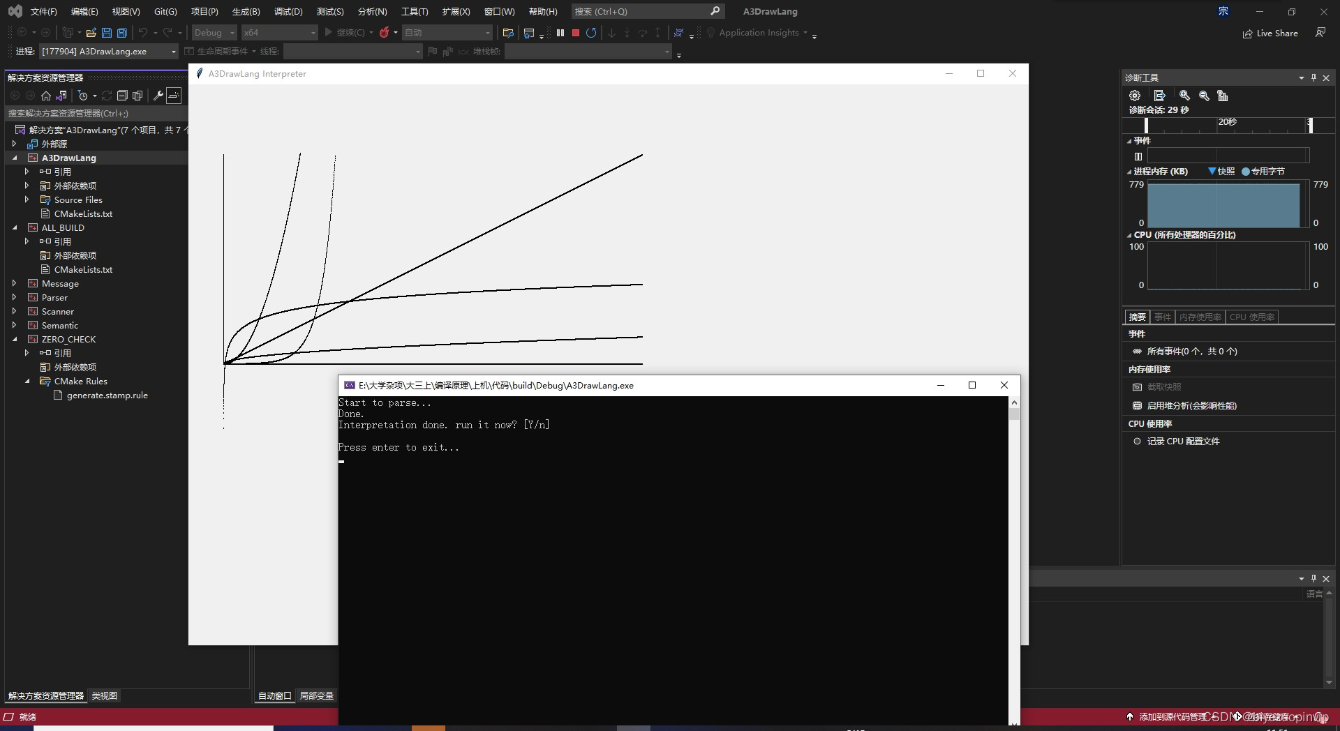 基于C++的函数绘图语言的解释器设计_为简单的函数绘图语言编写一个解释器。该解释器接受用绘图语言编写的源程序,经过-CSDN博客