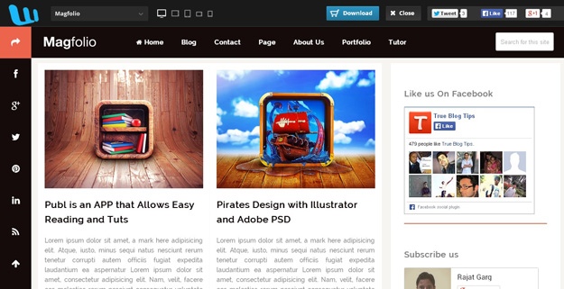 Magfolio blogger template