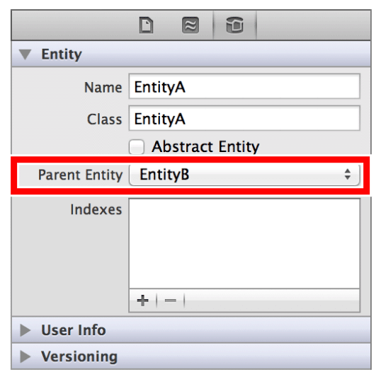 Selecting a parent entity in Xcode