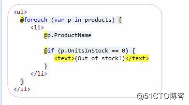 ASP.NET MVC 3: Razor的@:和语法