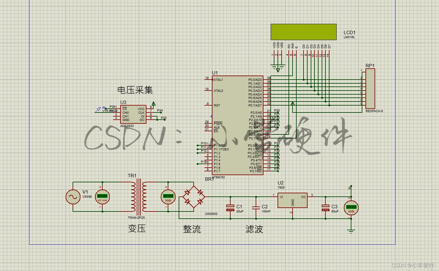 proteus仿真实例_基于51单片机的高压直流电源设计(仿真文件 程序)24