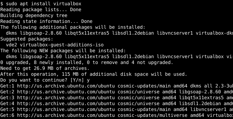 Install VirtualBox From Command Line with apt Command