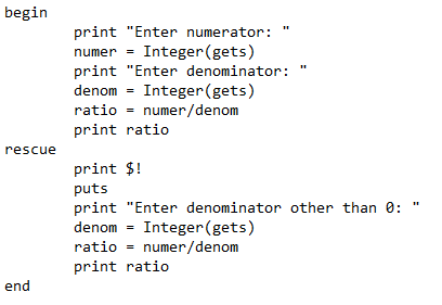 Exception Handling in Ruby