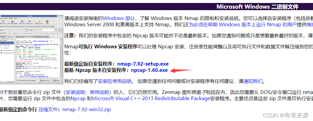 npcap下载地址