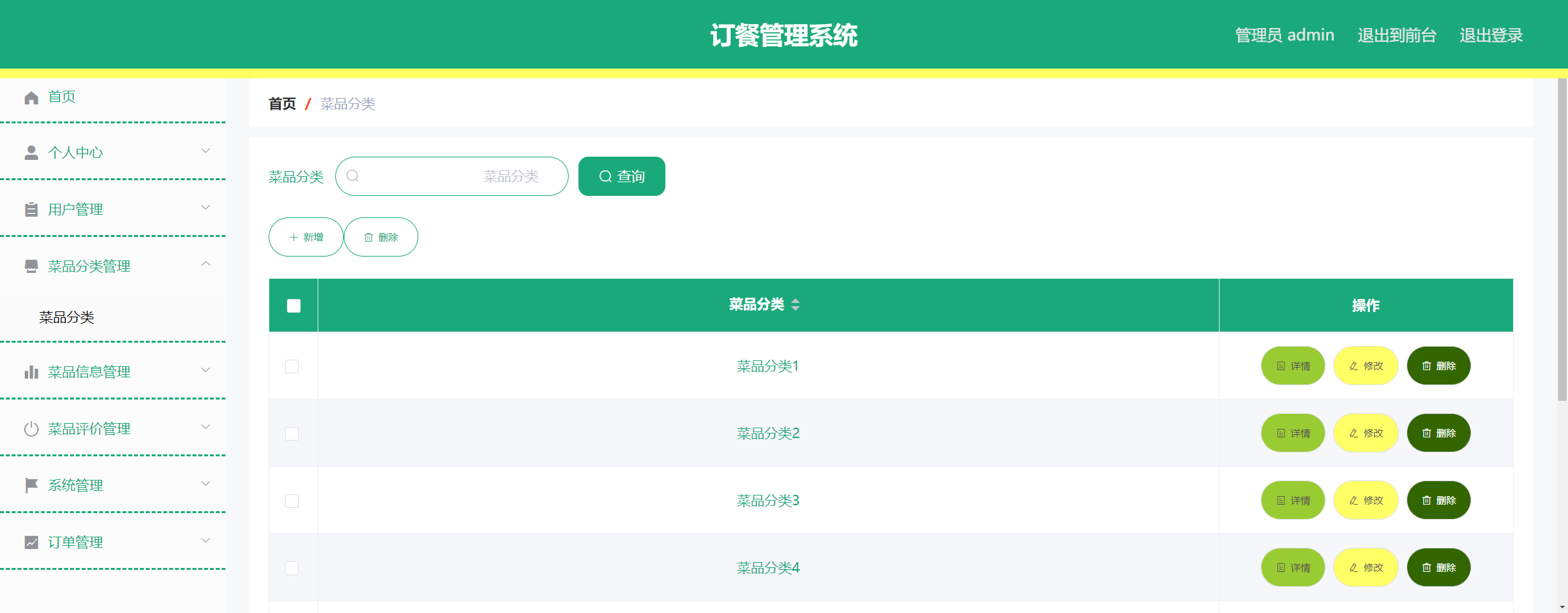 管理员-菜品分类管理