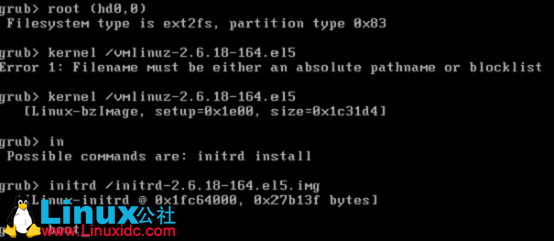 模拟Linux开机故障与解决方案