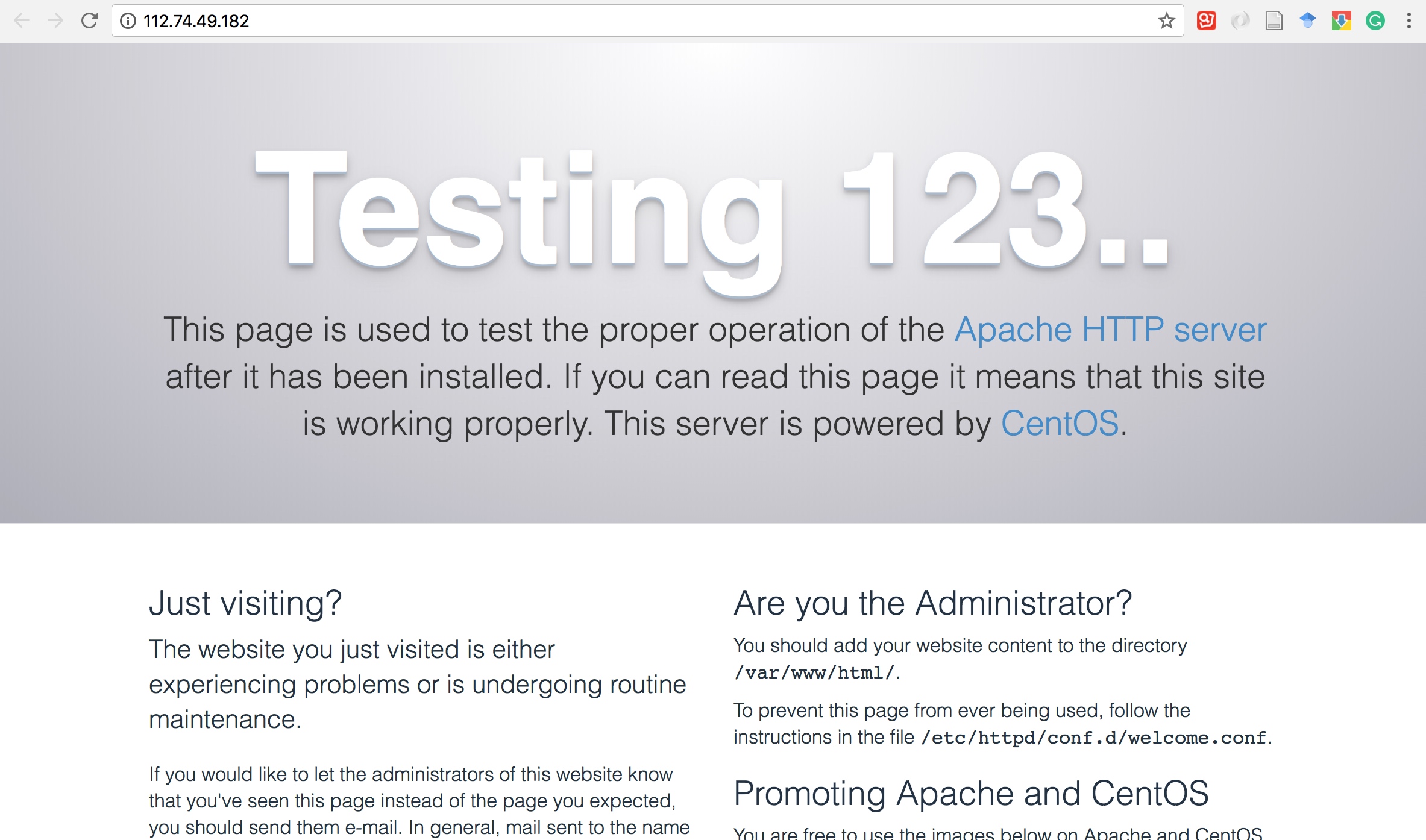 测试apache httpd是否安装成功