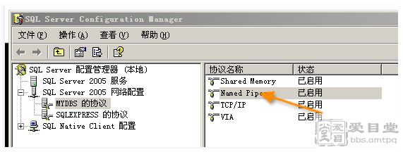 图解用IP地址访问SQL Server 2005数据库的设置