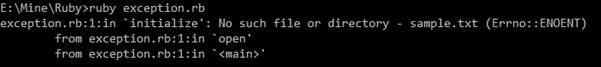 Exception Handling in Ruby