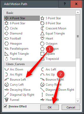 Select Bounce Left