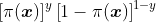 \left [ \pi(\boldsymbol{x}) \right ]^{y}\left [ 1-\pi(\boldsymbol{x}) \right ]^{1-y}