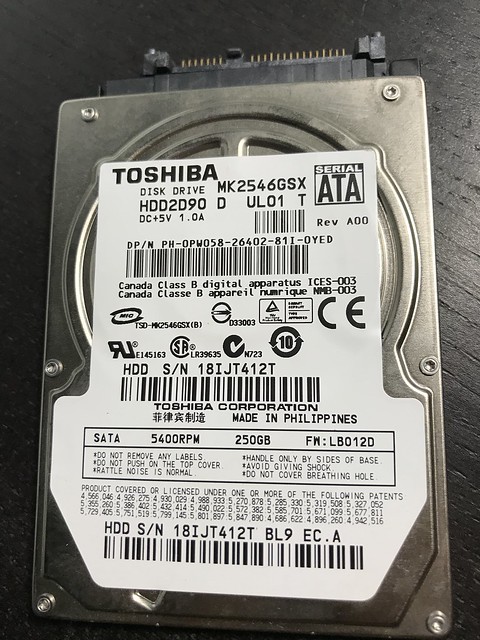 Toshiba 250G Hard Disk