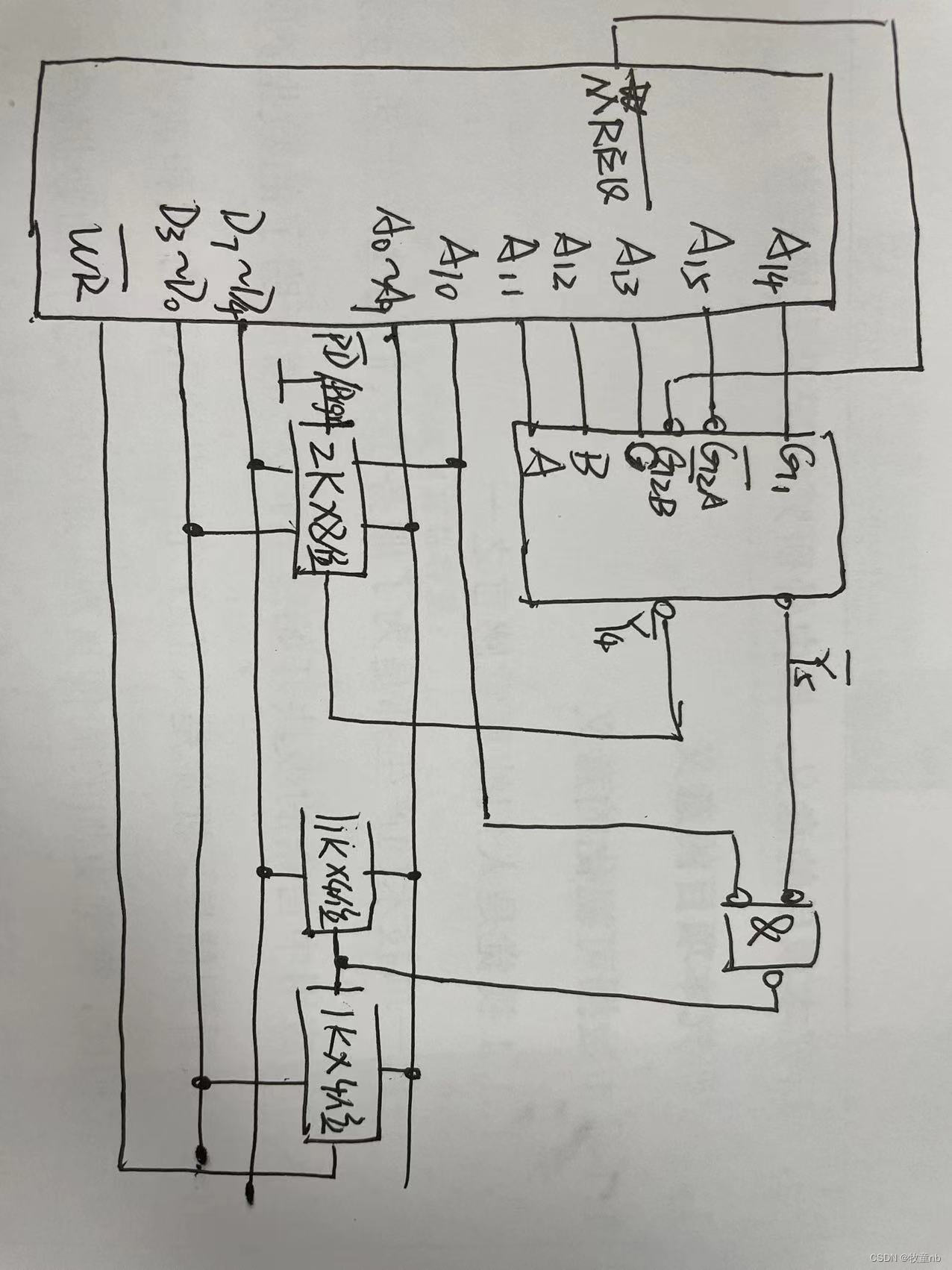 (3)详细画出存储芯片的片选逻辑.