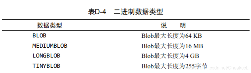 二进制数据类型