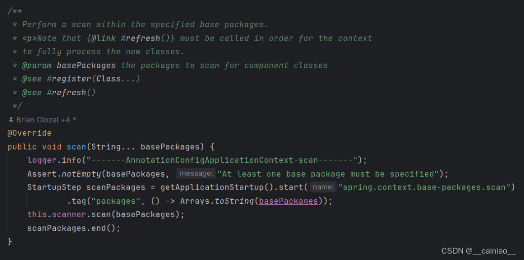 调用scan方法，里面是具体逻辑