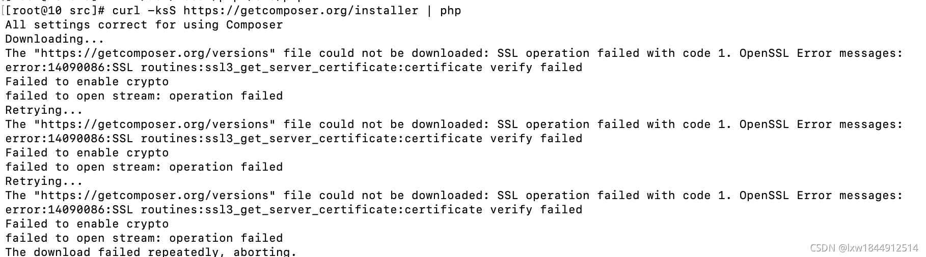 centos7 下安装composer失败_composer安装失败,不是内部命令-CSDN博客