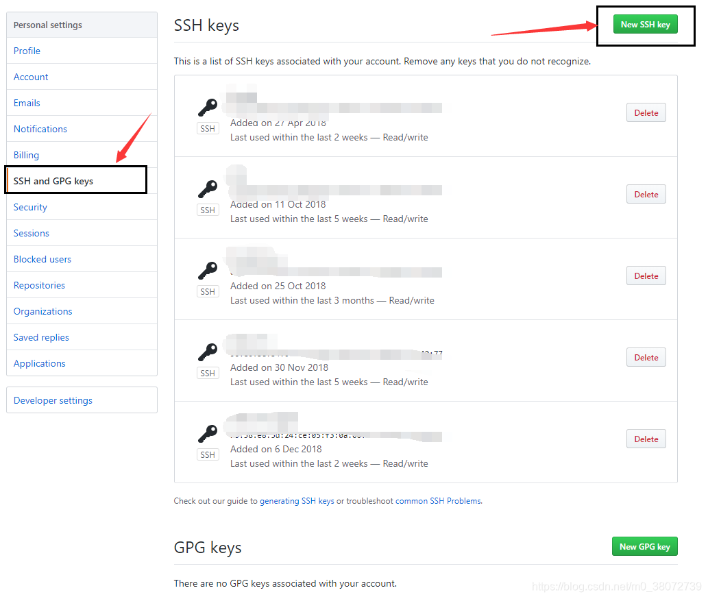 添加公钥到GitHub