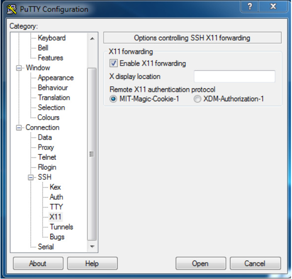 在windows上使用PUTTY,Xming设置X11 <wbr>forwarding