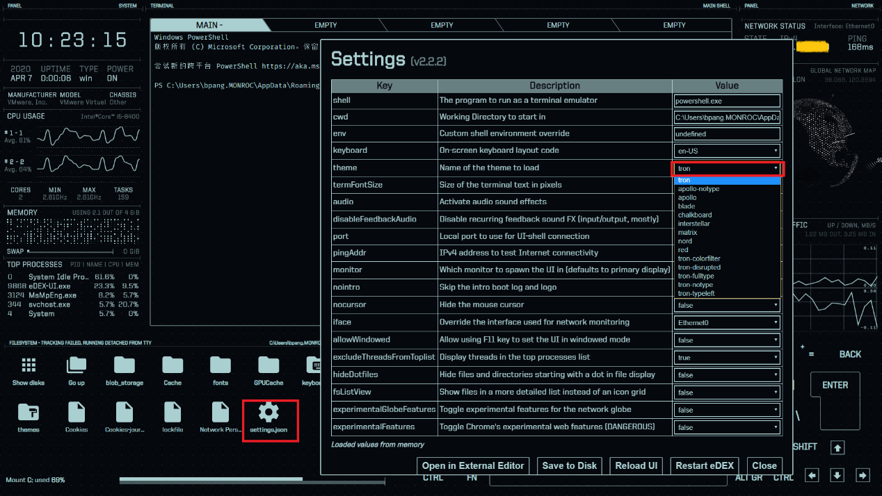 酷炫的终端模拟器eDEX-UI酷炫的终端模拟器eDEX-UI