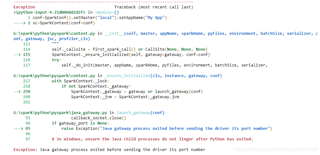 关于Java gateway process exited before sending the driver its port number ...