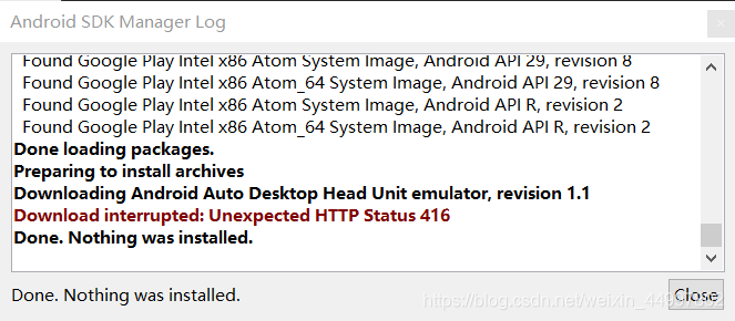 416 Error Code SDK安装报错HTTP Status 416_安装andriod studio request failed with status code ...