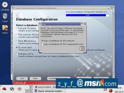 Redhat Linux 下安装Oracle 9i图文教程