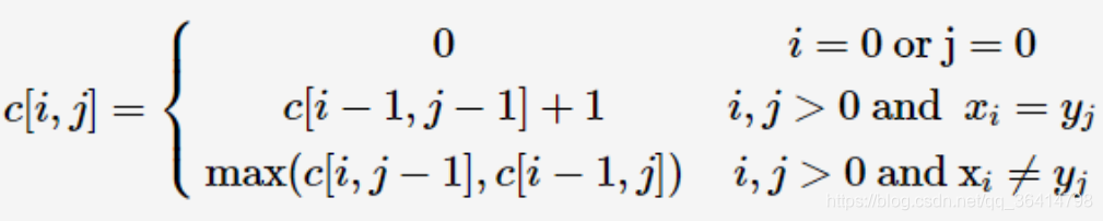 LCS问题的状态转移方程
