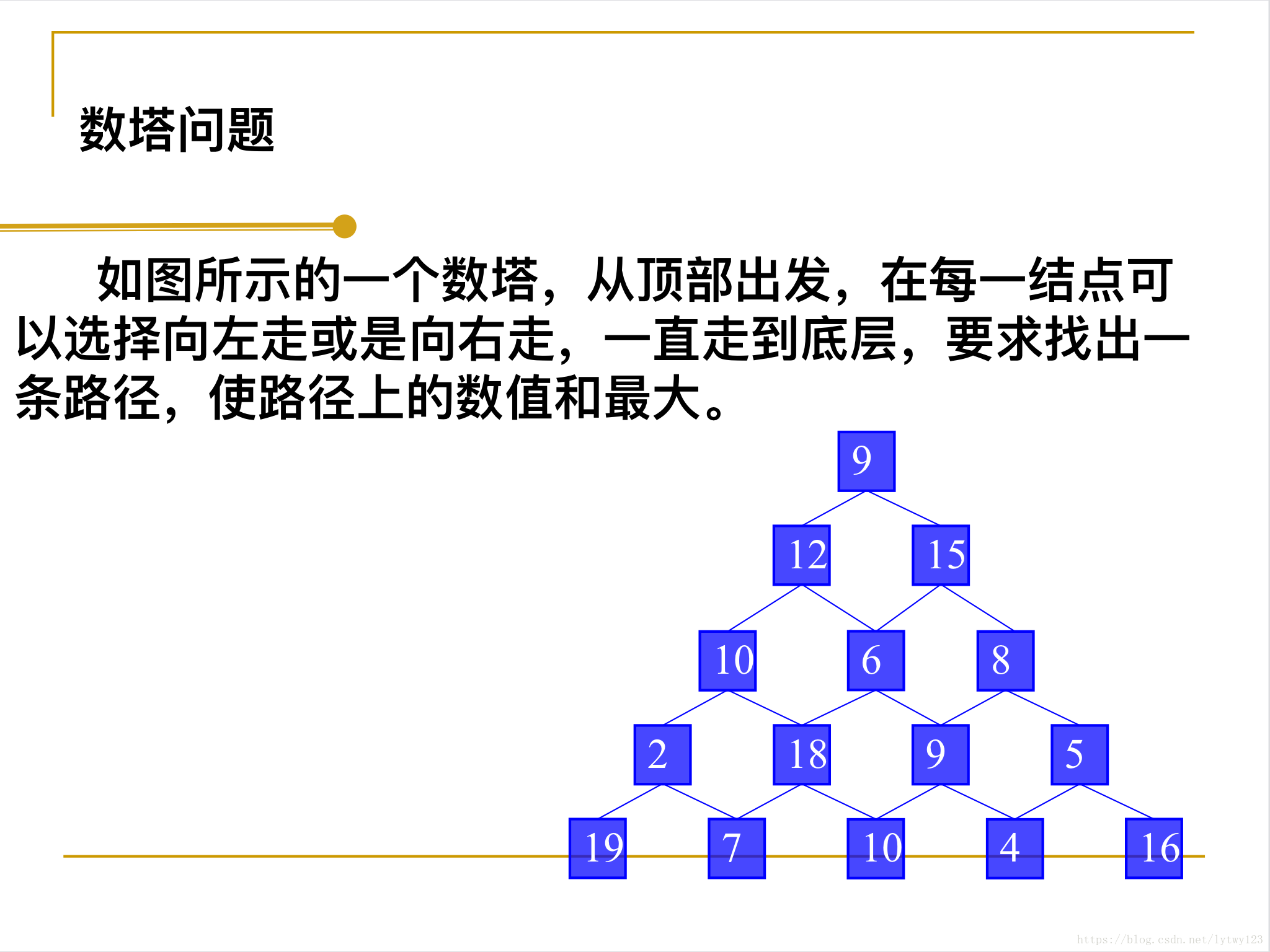 数字三角形,数塔问题(dp)_三角形数字塔找规律-csdn博客