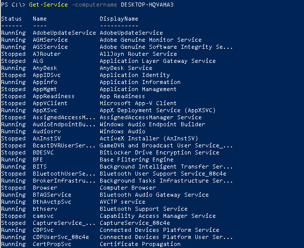 List All Service On Remote Computer or System