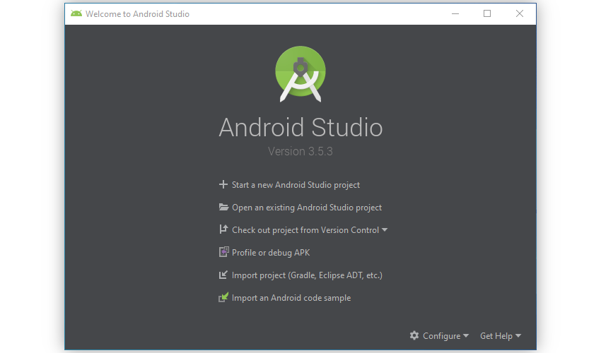 Android Studio欢迎画面