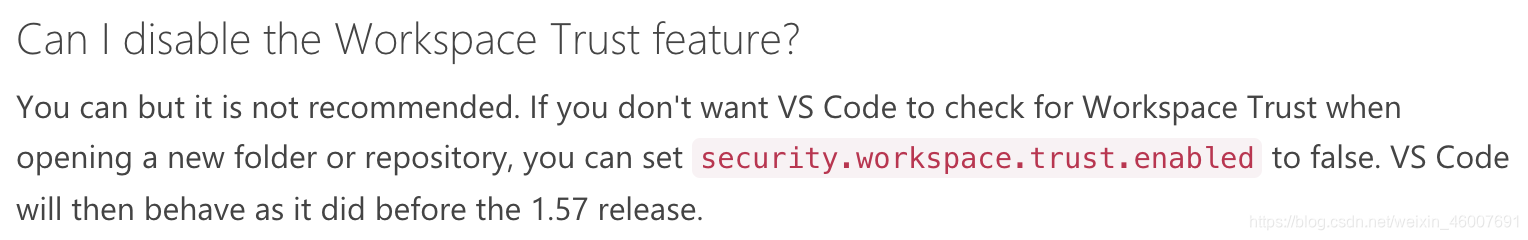 Trust Workspace Message Visual Studio Code VS Code关闭Workspace Trust-CSDN博客