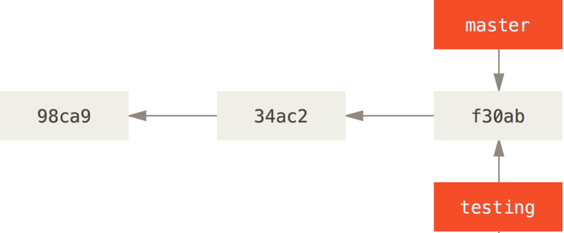 两个指向相同提交历史的分支