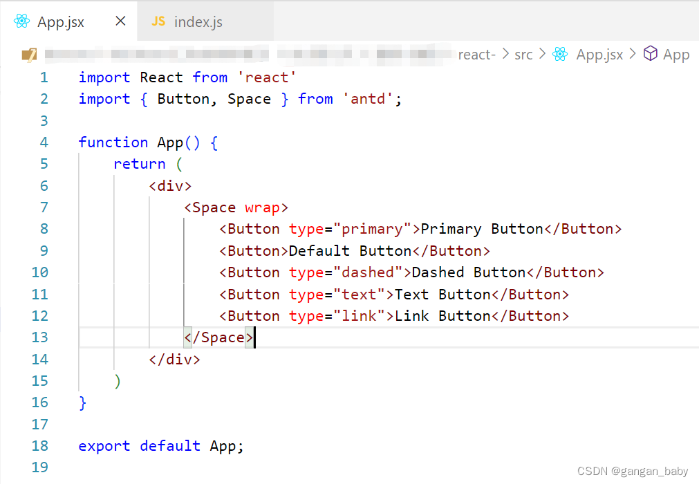 使用Ant Design库练习React，报错bundle.js:10 Uncaught Error: Module build failed ...