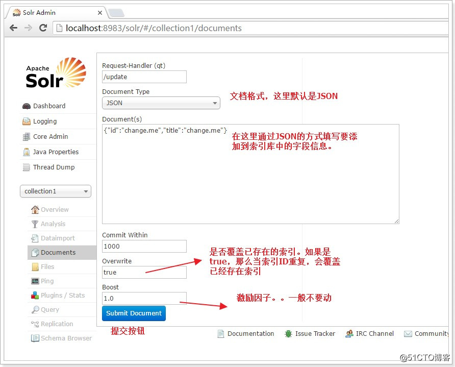 Solr管理页面 下
