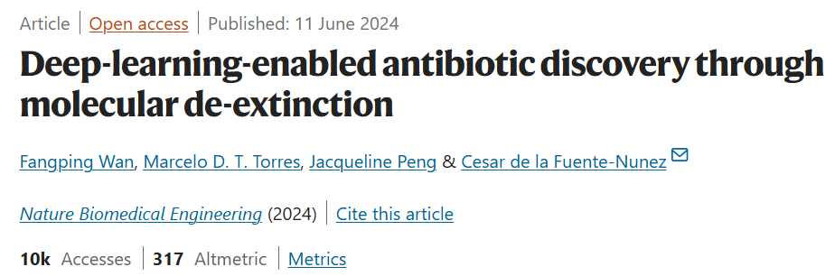 「复活」古生物分子，AI解决抗生素耐药性，复旦、宾大合作团队两篇论文登Cell和Nature子刊 | 最新快讯_深度学习_02