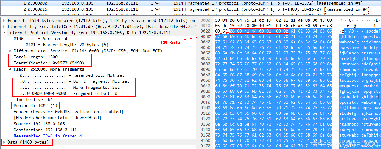 DIY TCP/IP Extended IP Fragment In Wireshark 