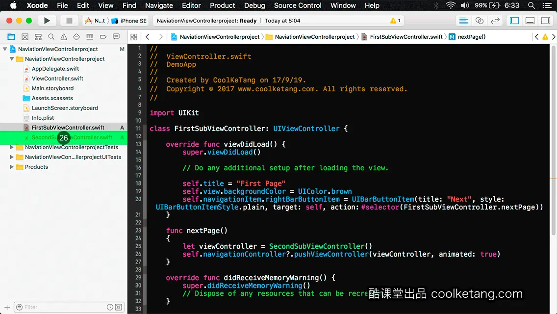 互动教程 for Xcode9 & Swift4-酷课堂