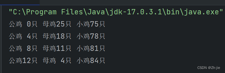 百鸡百钱--Java经典问题_百元百鸡的结果java的for循环-CSDN博客