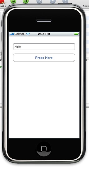 Application running in iPhone Simulator
