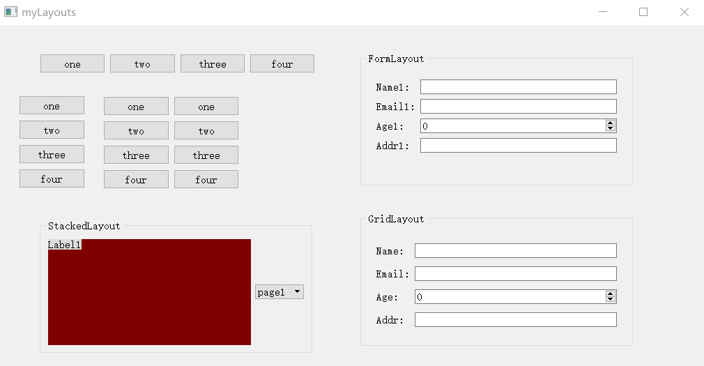 Qt中QLayout的用法（QGridLayout, QFormLayout, QStackedLayout）_qt gridlayout与 ...