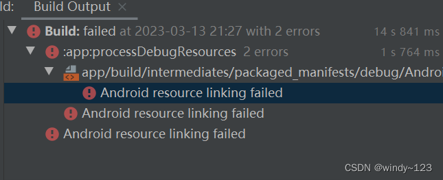 Android开发——问题:Android resource linking failed-CSDN博客