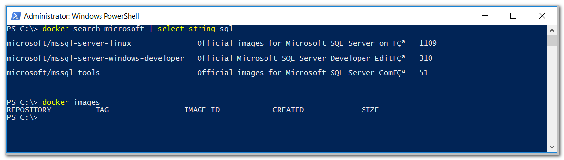verify available images in local registry.