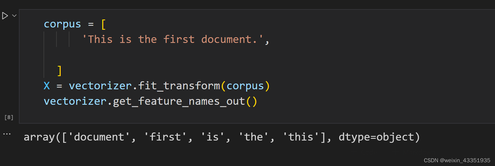Python 使用TF-IDF_python tf-idf向量化模型代码 import tfidfvectorizer as tfi-CSDN博客