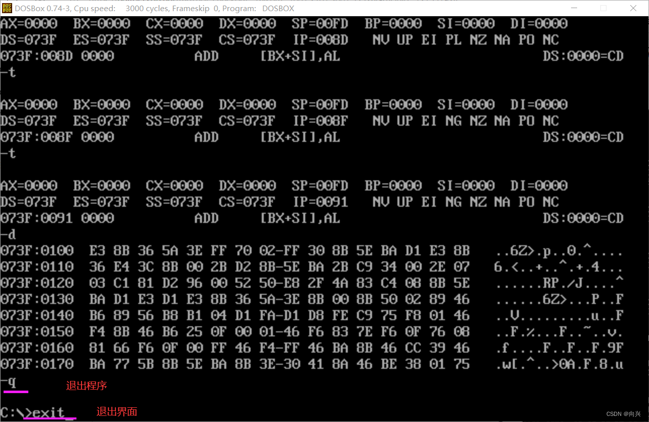 使用DOSBox软件运行一个汇编程序（add.asm）_dosbox如何运行asm程序-CSDN博客