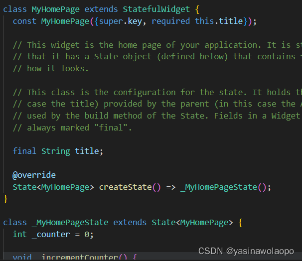 class MyHomePage extends StatefulWidget{...}