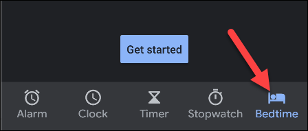 Tap "Bedtime."