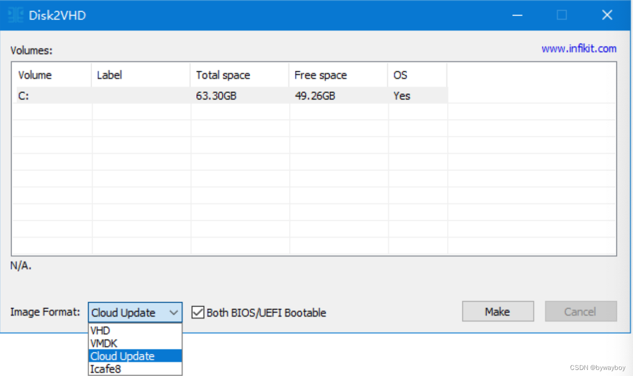 使用Disk3VHD导出镜像